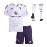 Kid's Manchester United Away Soccer Jersey Kit(Jersey+Shorts+Socks) 2025/26 White